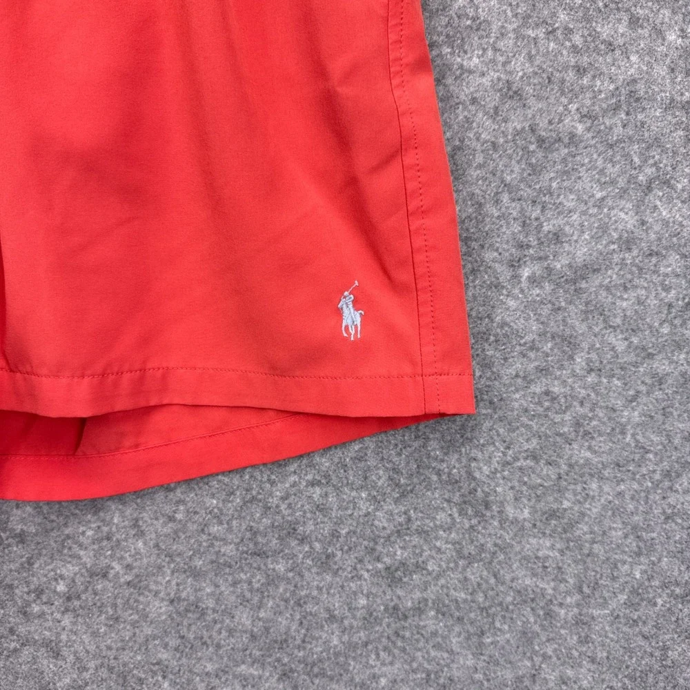 Polo Ralph Lauren Mens Red Traveler Swim Trunks Embroidered Pony Logo Size Large
